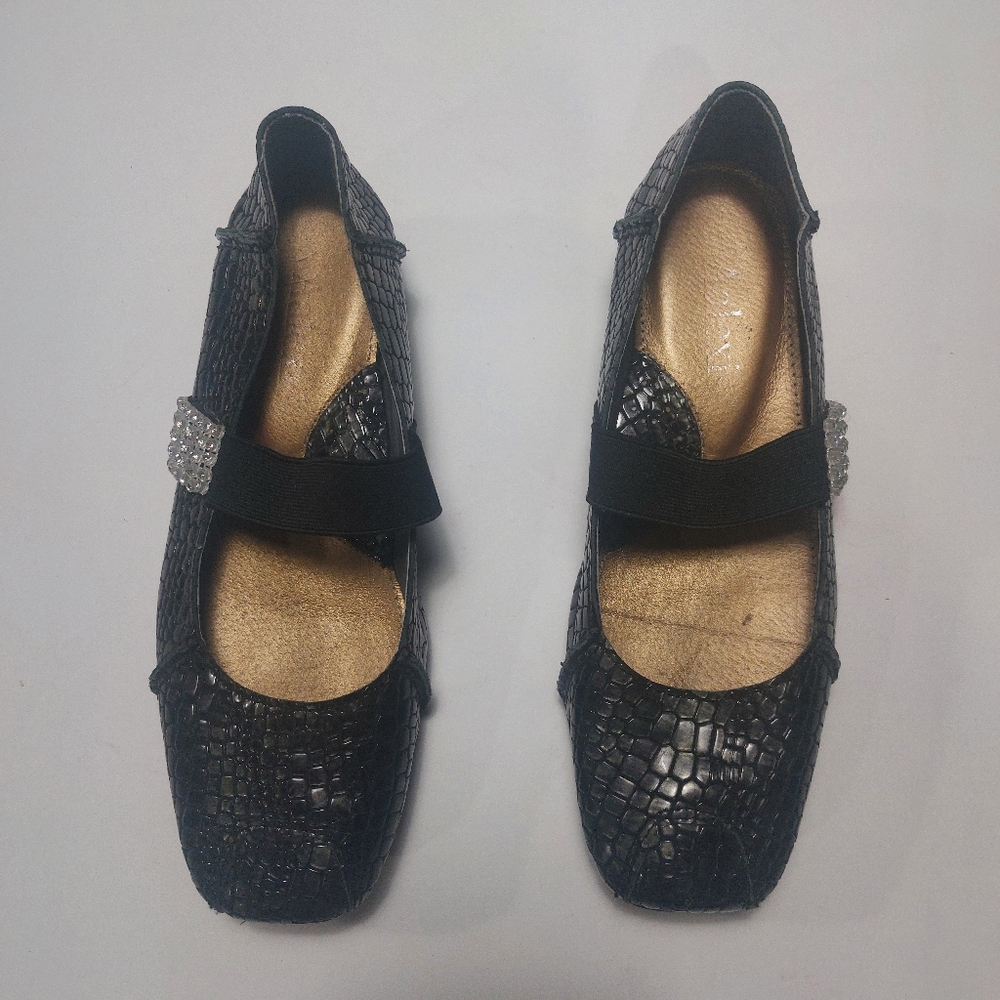 Aalexis Black Mary Jane Leather Sandals Size 37